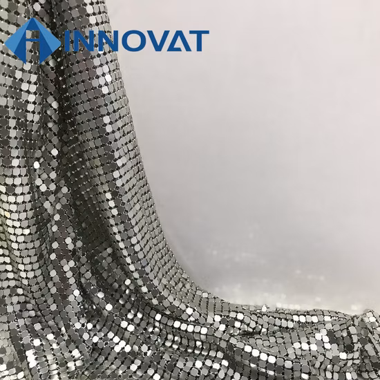 Tenda con paillettes, tenda a rete, tessuto metallico in cotta di maglia di alluminio a scaglie intrecciate a parete